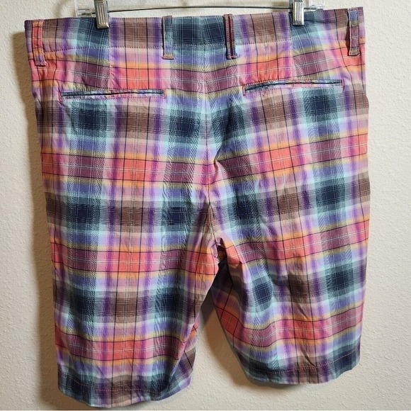 Tommy Bahama Men's Pink Purple Plaid Flat Front Performance Chino Shorts Size 36 - Picture 6 of 10